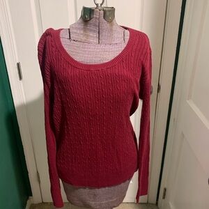 Faded Glory Women's Cable Knit Sweater - Burgundy